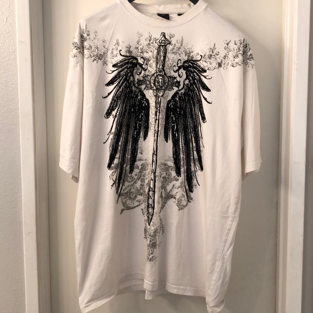 T-shirt Black Velvet silver grey metallic graphic